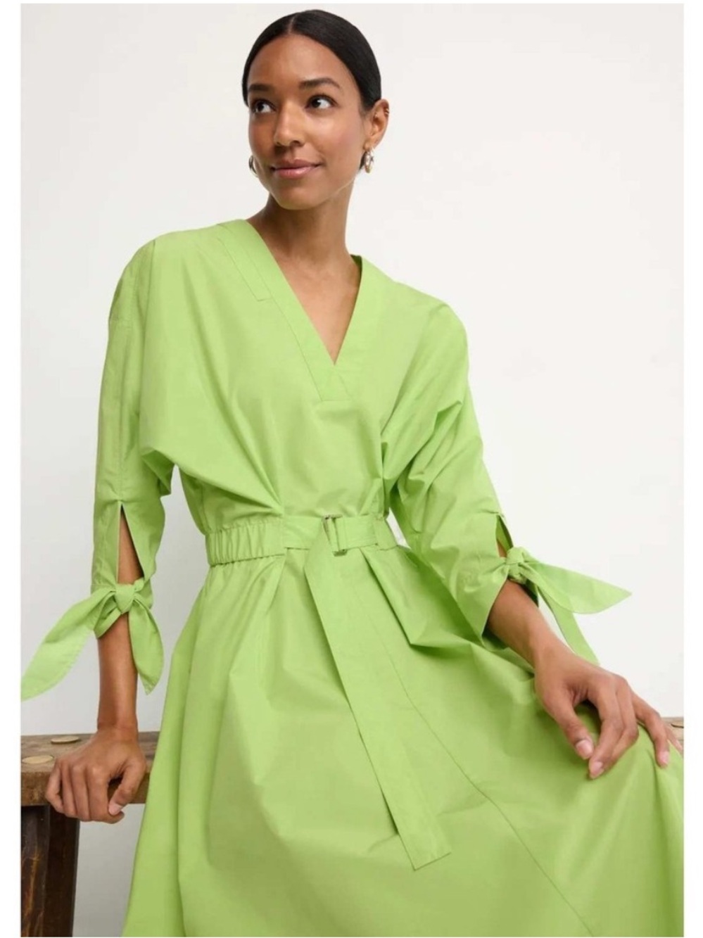 3.1 Phillip Lim Poplin V Neck Midi Dress, Size: 14 - Picture 3 of 13